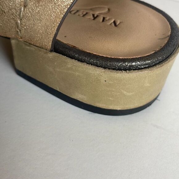 Naked Feet Zeke Women's Sandals Pewter Gold 8.5 - Picture 5 of 10